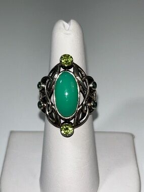 Genuine Gemstone Sterling Silver Designer Ring By Sajen